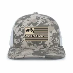 Shirtworks Red's Fly Shop // Flag Logo Camo Hats