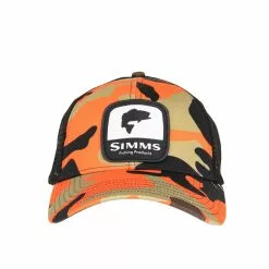 Simms Fishing Products Simms Bass Patch Trucker -LINES & LEADERS Store 12212 825 bass patch trucker woodland camo flame f22 hires 2100x1400 6c1ac68c 29c8 4175 9f94 f70f49e30a8a 1
