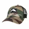 Simms Fishing Products Simms Trout Icon Trucker -LINES & LEADERS Store 12226 569 Trout Icon Trucker CX Woodland Camo F21 front good