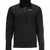 Simms Fishing Products Simms Men's Thermal 1/4 Zip Top -LINES & LEADERS Store 13314 001 thermal 1 4 zip top black f21 front
