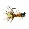 Peeping Caddis Jig Burnt Green (TBH) Barbless By Fulling Mill -LINES & LEADERS Store 18S108