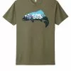 Shirtworks 509 Trout Landscape T-Shirt // Light Olive -LINES & LEADERS Store 509FishFull NL6210 LtOlive