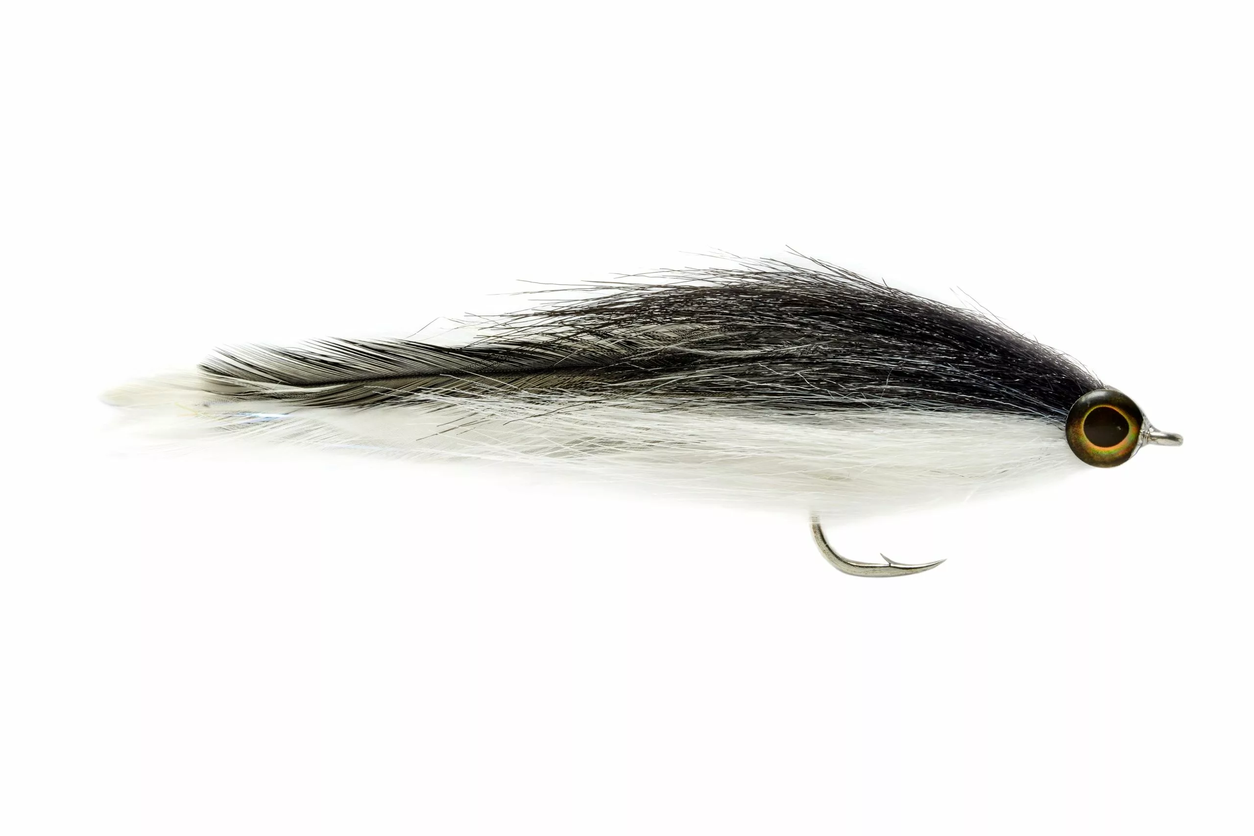 Two Tone Brushy Black & White By Fulling Mill // Saltwater Baitfish 3 Two Tone Brushy Black & White By Fulling Mill // Saltwater Baitfish