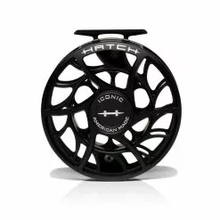 Hatch Outdoors Hatch Iconic Fly Reel // 11 Plus -LINES & LEADERS Store Iconic11PlusReel BlackSilver LargeArbor Front