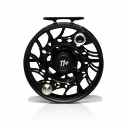 Hatch Outdoors Hatch Iconic Fly Reel // 11 Plus -LINES & LEADERS Store Iconic11PlusReel BlackSilver MidArbor Back