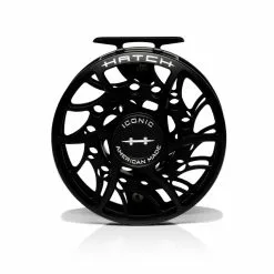 Hatch Outdoors Hatch Iconic Fly Reel // 11 Plus -LINES & LEADERS Store Iconic11PlusReel BlackSilver MidArbor front