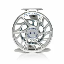 Hatch Outdoors Hatch Iconic Fly Reel // 11 Plus -LINES & LEADERS Store Iconic11PlusReel ClearBlue LargeArbor Front