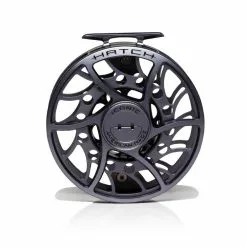 Hatch Outdoors Hatch Iconic Fly Reel // 11 Plus -LINES & LEADERS Store Iconic11PlusReel GreyBlack MidArbor Front