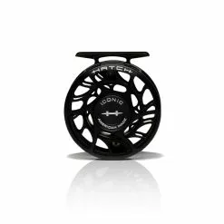 Hatch Outdoors Hatch Iconic Fly Reel // 3 Plus -LINES & LEADERS Store Iconic3PlusReel BlackSilver LargeArbor Front