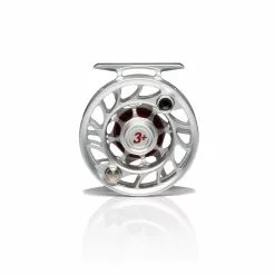 Hatch Outdoors Hatch Iconic Fly Reel // 3 Plus -LINES & LEADERS Store Iconic3PlusReel ClearRed LargeArbor Back