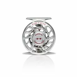Hatch Outdoors Hatch Iconic Fly Reel // 3 Plus -LINES & LEADERS Store Iconic3PlusReel ClearRed LargeArbor Front