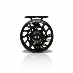Hatch Outdoors Hatch Iconic Fly Reel // 4 Plus -LINES & LEADERS Store Iconic4PlusReel BlackSilver LargeArbor Front