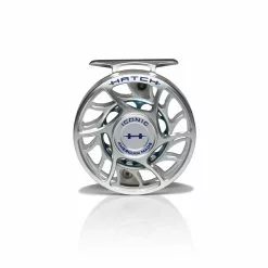 Hatch Outdoors Hatch Iconic Fly Reel // 4 Plus -LINES & LEADERS Store Iconic4PlusReel ClearBlue LargeArbor Front