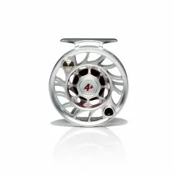 Hatch Outdoors Hatch Iconic Fly Reel // 4 Plus -LINES & LEADERS Store Iconic4PlusReel ClearRed LargeArbor Back