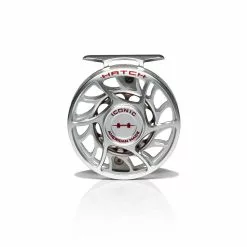 Hatch Outdoors Hatch Iconic Fly Reel // 4 Plus -LINES & LEADERS Store Iconic4PlusReel ClearRed LargeArbor Front