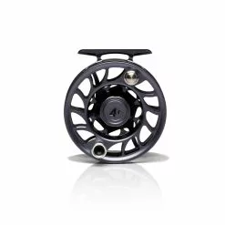 Hatch Outdoors Hatch Iconic Fly Reel // 4 Plus -LINES & LEADERS Store Iconic4PlusReel GreyBlack LargeArbor Back
