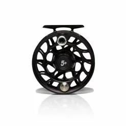 Hatch Outdoors Hatch Iconic Fly Reel // 5 Plus -LINES & LEADERS Store Iconic5PlusReel BlackSilver LargeArbor Back