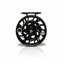 Hatch Outdoors Hatch Iconic Fly Reel // 5 Plus -LINES & LEADERS Store Iconic5PlusReel BlackSilver MidArbor Back