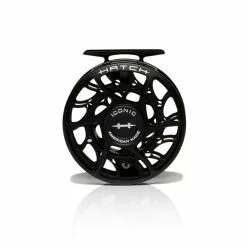 Hatch Outdoors Hatch Iconic Fly Reel // 5 Plus -LINES & LEADERS Store Iconic5PlusReel BlackSilver MidArbor Front