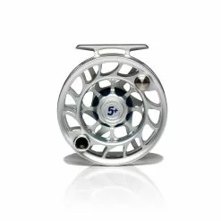 Hatch Outdoors Hatch Iconic Fly Reel // 5 Plus -LINES & LEADERS Store Iconic5PlusReel ClearBlue LargeArbor Back