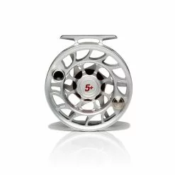 Hatch Outdoors Hatch Iconic Fly Reel // 5 Plus -LINES & LEADERS Store Iconic5PlusReel ClearRed LargeArbor Back