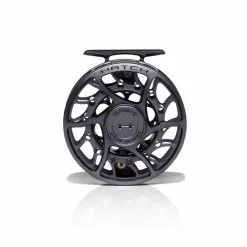 Hatch Outdoors Hatch Iconic Fly Reel // 5 Plus -LINES & LEADERS Store Iconic5PlusReel greyBlack MidArbor Front