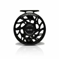Hatch Outdoors Hatch Iconic Fly Reel // 7 Plus -LINES & LEADERS Store Iconic7PlusReel BlackSilver LargeArbor Front