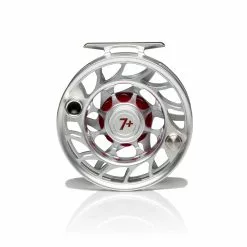 Hatch Outdoors Hatch Iconic Fly Reel // 7 Plus -LINES & LEADERS Store Iconic7PlusReel ClearRed LargeArbor Back