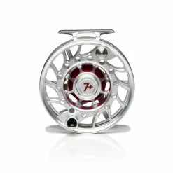 Hatch Outdoors Hatch Iconic Fly Reel // 7 Plus -LINES & LEADERS Store Iconic7PlusReel ClearRed MidArbor Back