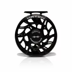 Hatch Outdoors Hatch Iconic Fly Reel // 9 Plus -LINES & LEADERS Store Iconic9PlusReel BlackSilver LargeArbor Front
