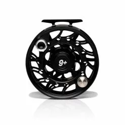 Hatch Outdoors Hatch Iconic Fly Reel // 9 Plus -LINES & LEADERS Store Iconic9PlusReel BlackSilver MidArbor Back