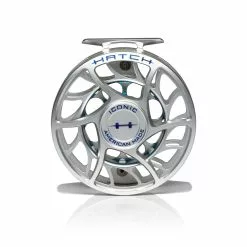 Hatch Outdoors Hatch Iconic Fly Reel // 9 Plus -LINES & LEADERS Store Iconic9PlusReel ClearBlue LargeArbor Front