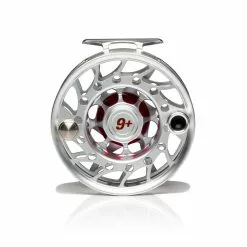 Hatch Outdoors Hatch Iconic Fly Reel // 9 Plus -LINES & LEADERS Store Iconic9PlusReel ClearRed MidArbor Back