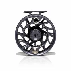 Hatch Outdoors Hatch Iconic Fly Reel // 9 Plus -LINES & LEADERS Store Iconic9PlusReel GreyBlack LargeArbor Back