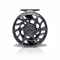 Hatch Outdoors Hatch Iconic Fly Reel // 9 Plus -LINES & LEADERS Store Iconic9PlusReel GreyBlack LargeArbor Front