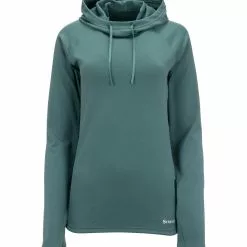 Simms Fishing Products Simms W's Heavyweight Baselayer Hoody -LINES & LEADERS Store PG 13420 444 W Heavyweight Baselayer Hoody Avalon Teal F21 front 001