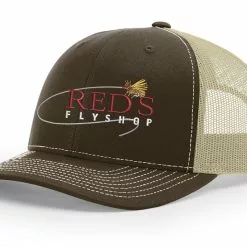Shirtworks Red's Fly Shop Destination Travel Hats -LINES & LEADERS Store Reds Std 112 BrwnKhaki