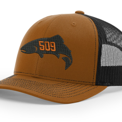 Shirtworks Red's 509 Fish Logo'd Trucker Hat -LINES & LEADERS Store SE 509 112 CaramelBlack