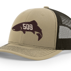 Shirtworks Red's 509 Fish Logo'd Trucker Hat -LINES & LEADERS Store SE 509 112 KhakiCoffee