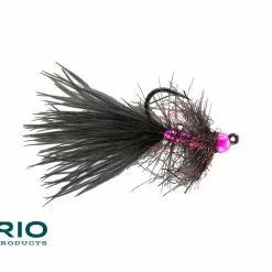 Far Bank Enterprises RIO's Gold Jigger // Tungsten Jig Micro Streamer -LINES & LEADERS Store goldjiggerhotblack