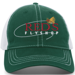 Shirtworks Red's Fly Shop Logo Hat -LINES & LEADERS Store reds std v67 darkgreenwhite